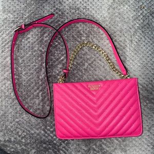 Pink Victoria’s Secret Purse with Gold Chain!!